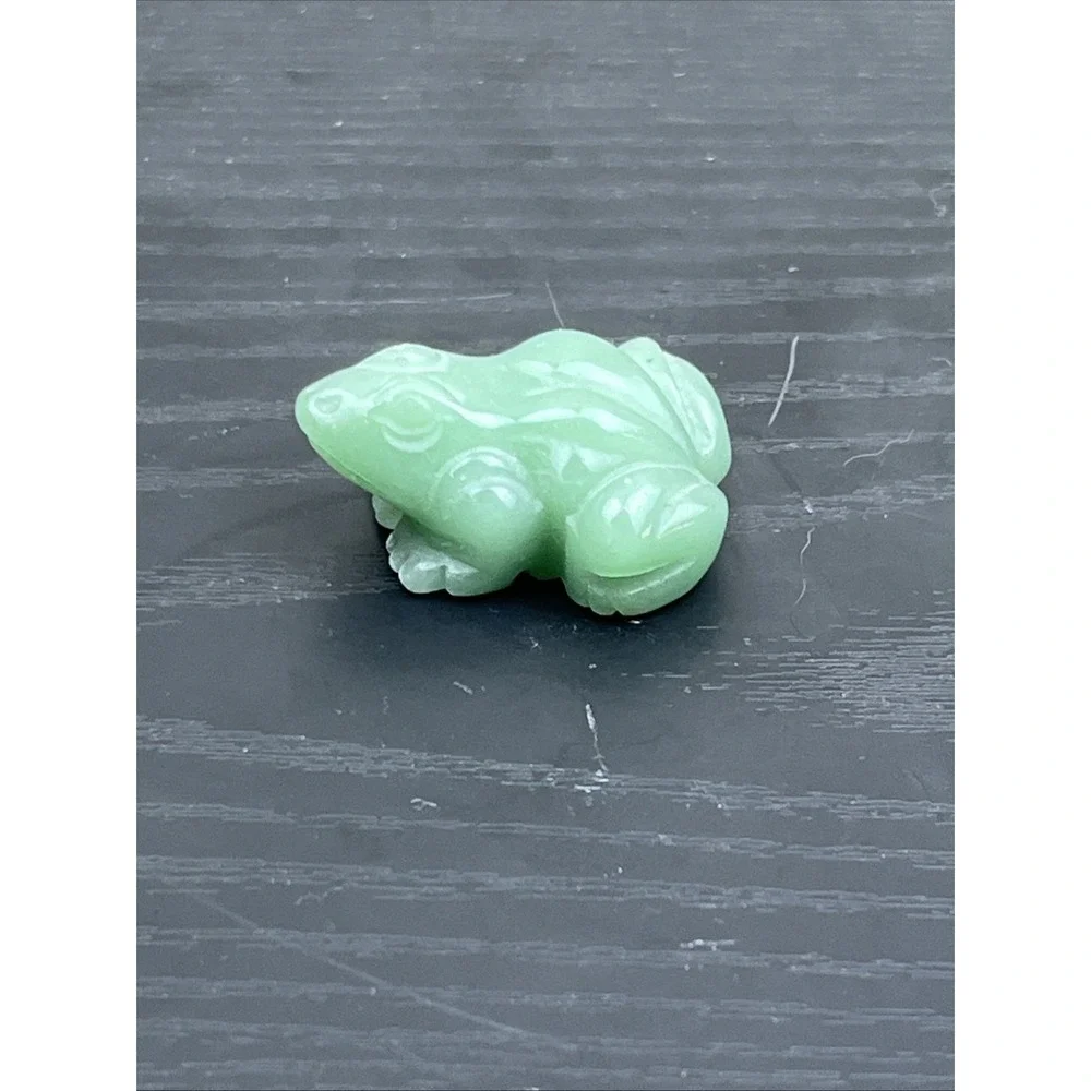 Green Aventurine Frog Carving Crystal Animal Figurine Stone Decor